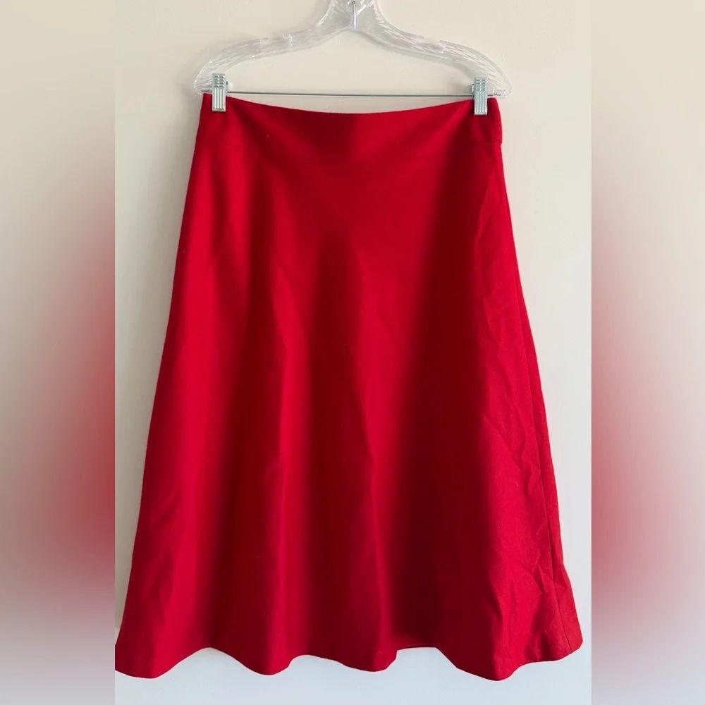 Talbots Petite 10P Red A-Line Wool Skirt Classic Preppy Office Career Lined